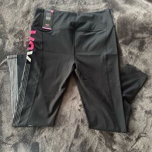 Victoria's Secret Black Capri Leggings with Pink Accents